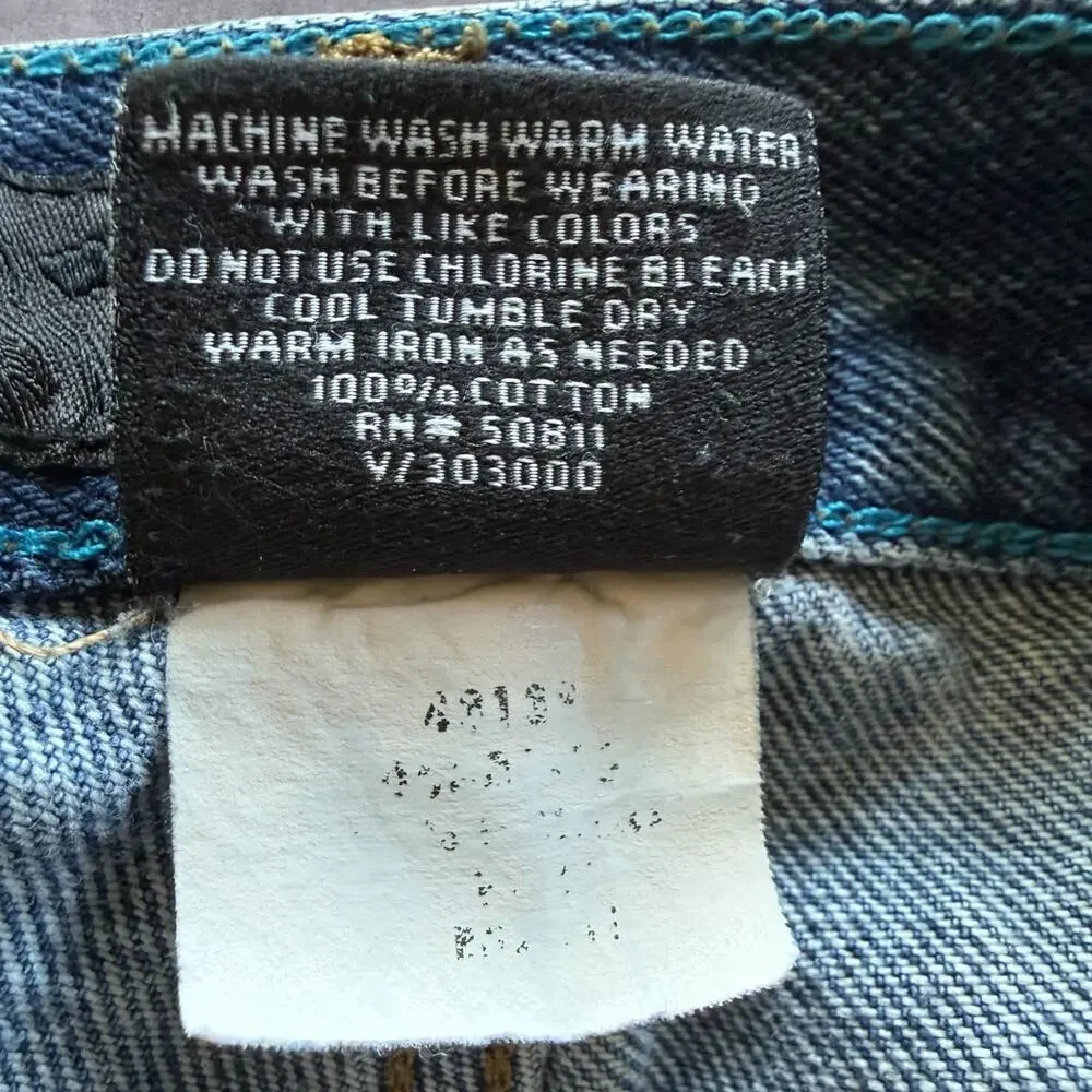 Vtg Anchor Blue Baggy Jeans Mens 42 Y2K Skater Streetwear Wide Leg Blue Denim